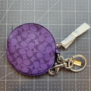 Circular Coin Pouch Bag Charm In Signature Canvas